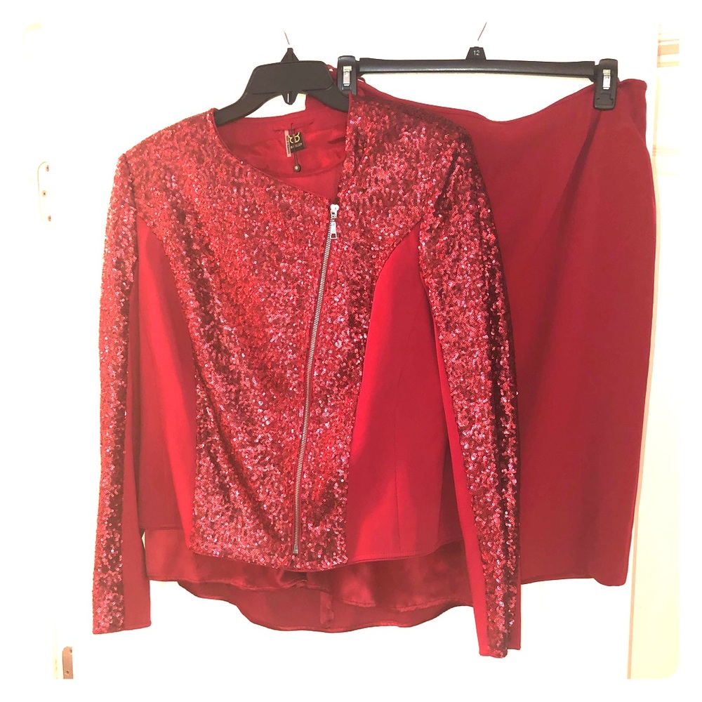 3 piece Baisler silk and sequins ensemble.